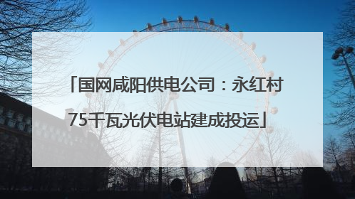 国网咸阳供电公司：永红村75千瓦光伏电站建成投运