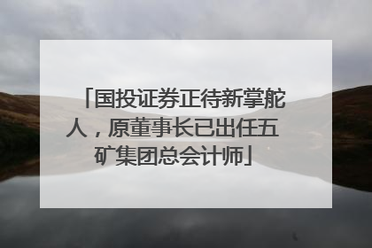 国投证券正待新掌舵人，原董事长已出任五矿集团总会计师
