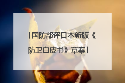 国防部评日本新版《防卫白皮书》草案