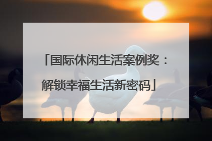 国际休闲生活案例奖：解锁幸福生活新密码