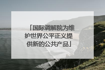国际调解院为维护世界公平正义提供新的公共产品