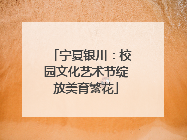 宁夏银川：校园文化艺术节绽放美育繁花