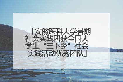 安徽医科大学暑期社会实践团获全国大学生“三下乡”社会实践活动优秀团队