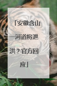 安徽含山一河道将泄洪？官方回应