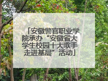 安徽警官职业学院承办“安徽省大学生校园十大歌手走进基层”活动