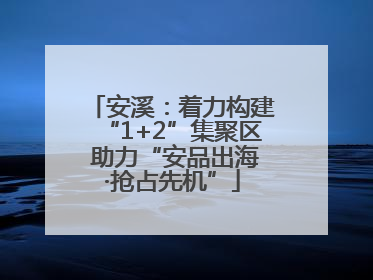 安溪：着力构建“1+2”集聚区 助力“安品出海·抢占先机”