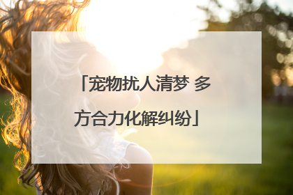 宠物扰人清梦 多方合力化解纠纷