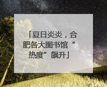 夏日炎炎，合肥各大图书馆“热度”飙升