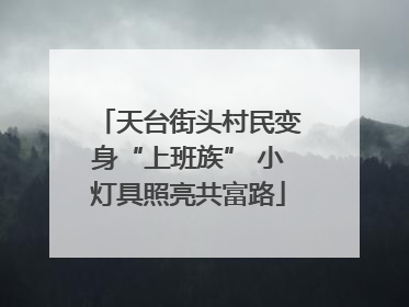 天台街头村民变身“上班族” 小灯具照亮共富路
