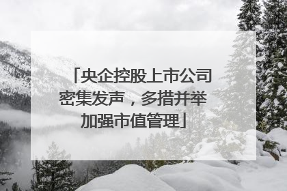 央企控股上市公司密集发声，多措并举加强市值管理