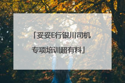 妥妥E行银川司机专项培训超有料