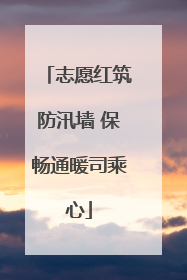 志愿红筑防汛墙 保畅通暖司乘心