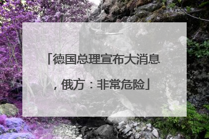 德国总理宣布大消息，俄方：非常危险