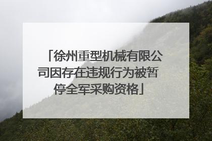 徐州重型机械有限公司因存在违规行为被暂停全军采购资格