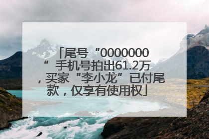尾号“0000000”手机号拍出61.2万，买家“李小龙”已付尾款，仅享有使用权
