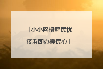 小小网格解民忧 接诉即办暖民心