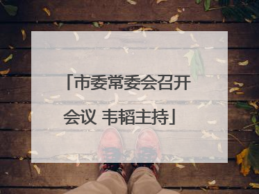 市委常委会召开会议 韦韬主持