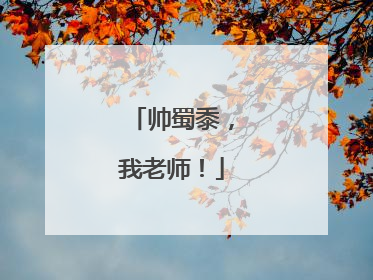 帅蜀黍，我老师！