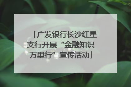 广发银行长沙红星支行开展“金融知识万里行”宣传活动