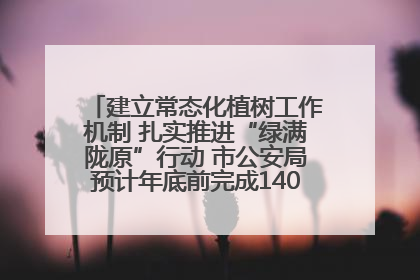建立常态化植树工作机制 扎实推进“绿满陇原”行动 市公安局预计年底前完成1402亩绿化任务