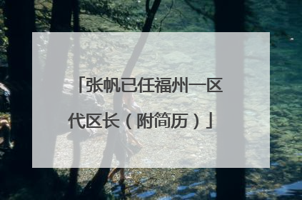 张帆已任福州一区代区长（附简历）