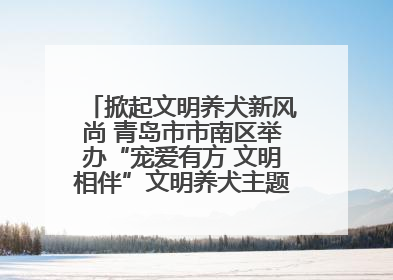 掀起文明养犬新风尚 青岛市市南区举办“宠爱有方 文明相伴”文明养犬主题宣传活动