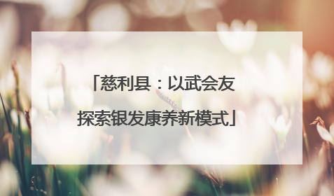 慈利县：以武会友 探索银发康养新模式