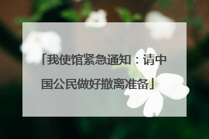 我使馆紧急通知：请中国公民做好撤离准备