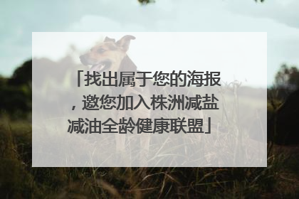 找出属于您的海报，邀您加入株洲减盐减油全龄健康联盟