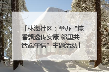 林海社区：举办“粽香飘逸传安康 邻里共话端午情”主题活动