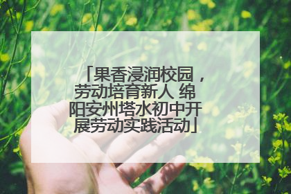 果香浸润校园，劳动培育新人 绵阳安州塔水初中开展劳动实践活动