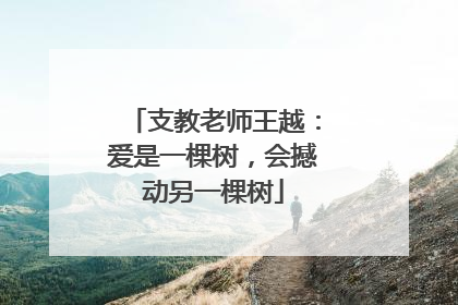 支教老师王越：爱是一棵树，会撼动另一棵树
