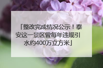整改完成情况公示！泰安这一景区曾每年违规引水约400万立方米
