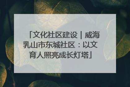文化社区建设｜威海乳山市东城社区：以文育人照亮成长灯塔