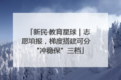 新民·教育星球｜志愿填报，梯度搭建可分“冲稳保”三档