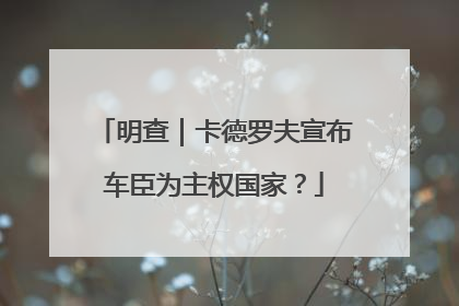 明查｜卡德罗夫宣布车臣为主权国家？