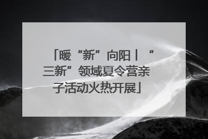 暖“新”向阳丨“三新”领域夏令营亲子活动火热开展