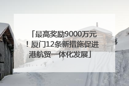 最高奖励9000万元！厦门12条新措施促进港航贸一体化发展