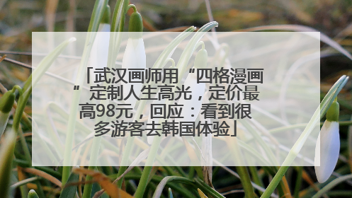 武汉画师用“四格漫画”定制人生高光，定价最高98元，回应：看到很多游客去韩国体验