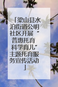 梁山县水泊街道公明社区开展“普惠托育 科学育儿”主题托育服务宣传活动