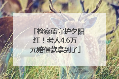 检察蓝守护夕阳红！老人4.6万元赔偿款拿到了