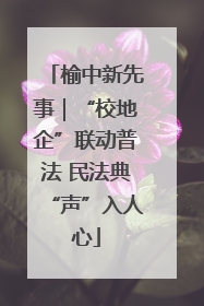 榆中新先事｜“校地企”联动普法 民法典“声”入人心