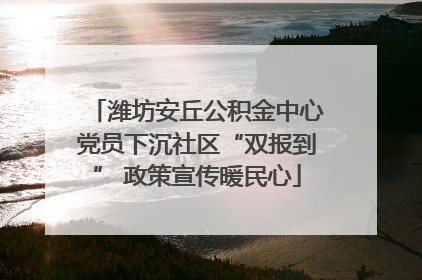 潍坊安丘公积金中心党员下沉社区“双报到” 政策宣传暖民心