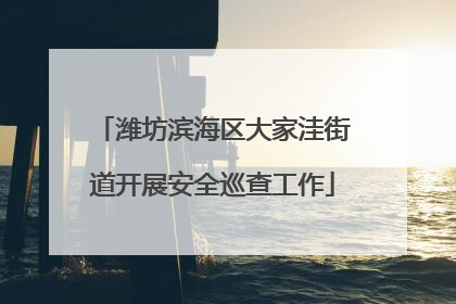 潍坊滨海区大家洼街道开展安全巡查工作