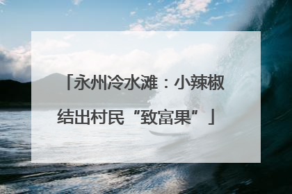 永州冷水滩：小辣椒结出村民“致富果”