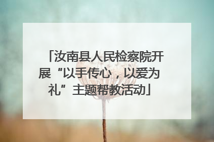 汝南县人民检察院开展“以手传心，以爱为礼”主题帮教活动