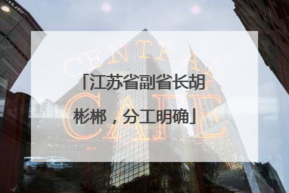江苏省副省长胡彬郴，分工明确