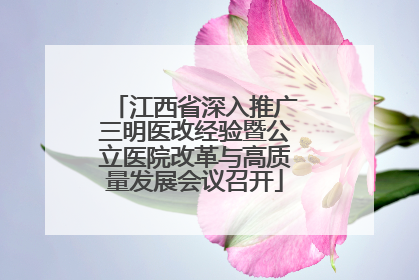 江西省深入推广三明医改经验暨公立医院改革与高质量发展会议召开
