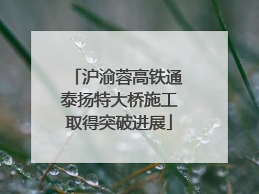 沪渝蓉高铁通泰扬特大桥施工取得突破进展