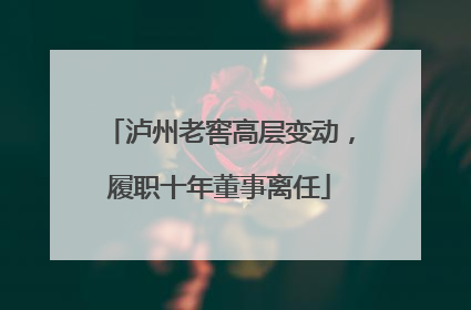 泸州老窖高层变动，履职十年董事离任